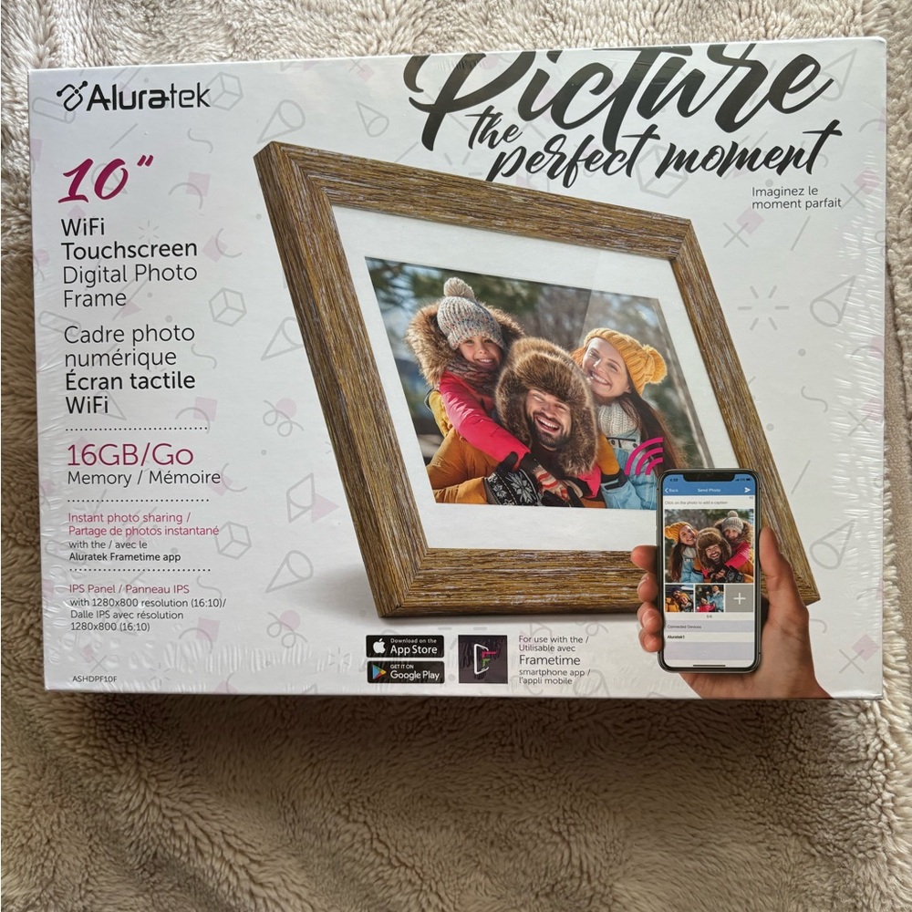 Aluratek 10” WiFi Touchscreen Digital Photo Frame